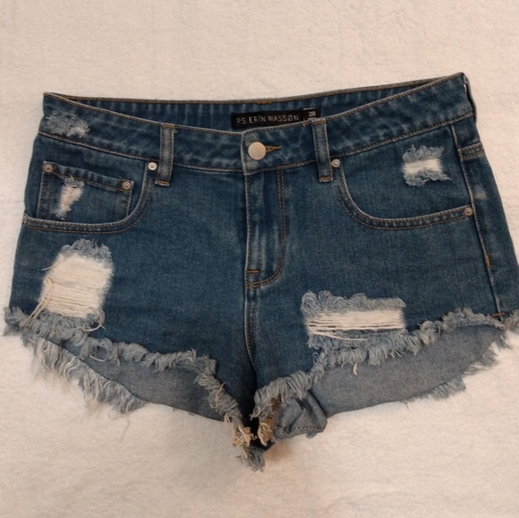 PS Erin Wasson sweater knit pockets jean  shorts - Picture 4 of 6